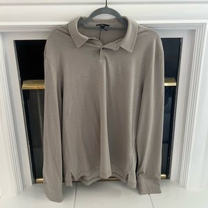 NWT James Perse Cotton Long Sleeve Polo Medium